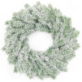 DECOREUM Vianočný zasnežený smrekový veniec - PE vetvičky 40 cm 85435