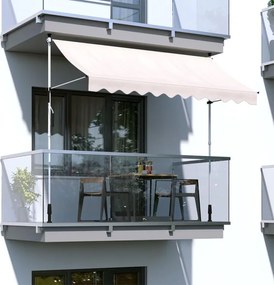 Balkónová markíza na terasu s nastaviteľným sklonom - béžová Šírka: 200 cm