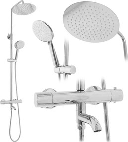 Rea Lungo, termostatická batéria s hornou hlavovou a ručnou hlavicou, chrómová, REA-P6607