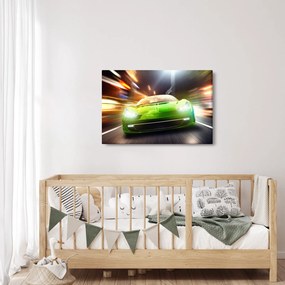 Obraz - Zelené závodné auto (90x60 cm)