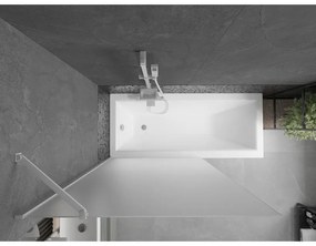 Mexen Next, vaňová zástena 1-krídlová 100 x 150 cm, fixné krídlo, 6 mm námraza sklo, biely profil, 895-100-000-00-30-20