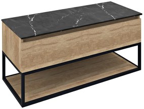 Sapho Sapho, SKARA umývadlová skrinka 100x50x45cm, čierna mat/dub alabama, CG009-2222