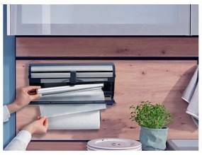 Nástenný kovový držiak na fólie a papierové utierky v striebornej farbe Parat Royal – LEIFHEIT