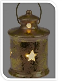 Vianočný LED lampáš – zlatý 8 cm