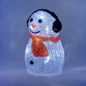 DECOLED LED svetelný snehuliak, 15 cm