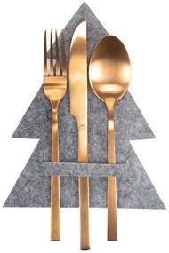 Vánoční obal na příbor TRE 4 ks šedý