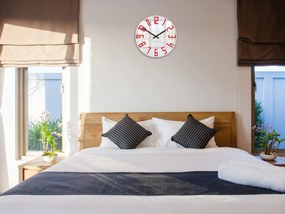 Nástěnné hodiny Slim 32 cm bílé/červené