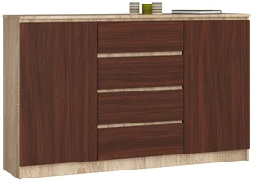 Komoda Koa  (dub sonoma + wenge). Akcia -19%. Vlastná spoľahlivá doprava až k Vám domov. 1069402