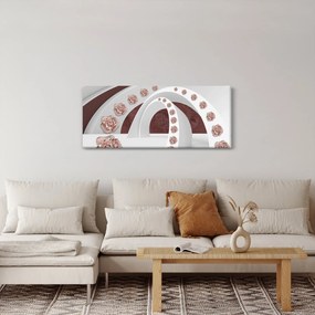 Obraz - 3D oblúky s kvetmi (120x50 cm)