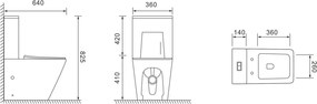 Erga Jotta, WC kombi misa 640x365x820 mm, Rimless + toaletné sedadlo, biela lesklá, ERG-V03-JOTTA-RIM-WH