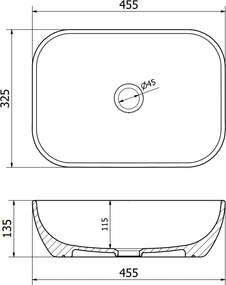 Mexen Rita, umývadlo na dosku 45x32x14 cm, tmavá modrá matná, 21084542