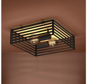 Eglo 390163 - Stropné svietidlo CIDRAZ 2xE27/40W/230V čierna/hnedá