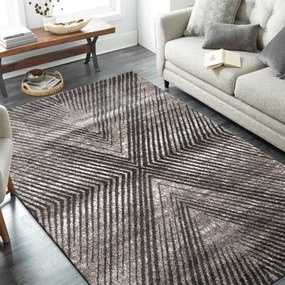 Moderný koberec so zaujímavým geometrickým vzorom opakujúcich sa diagonálnych čiar Šírka: 60 cm | Dĺžka: 100 cm
