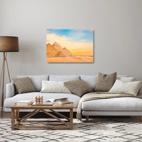 Sklenený obraz egyptských pyramíd (70x50 cm)
