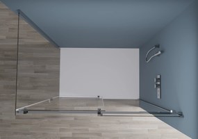 CERANO - Sprchovací kút Santoro Ľ/P - 8 mm - chróm, transparentné sklo - 160x100 cm - posuvný, CER-CER-8050BD7369