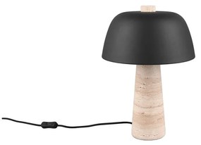 Čierna/béžová stolová lampa s kovovým tienidlom (výška 41 cm) Timba – Trio Select