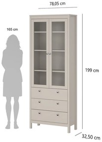 Sivobéžová vitrína 78x199x33 cm Madrid – Tvilum