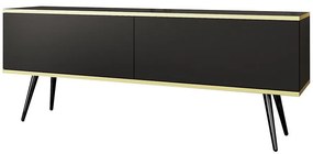 TV stolík Oro 135 Čierna+ Čierne nohy