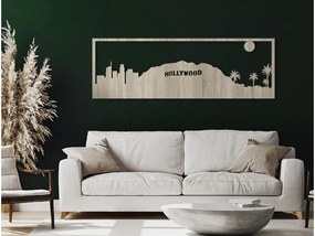 drevko Obraz Los Angeles panoráma Rozmer obrazu: 29,5 x 89 cm, Farba dekorácie: Čierna