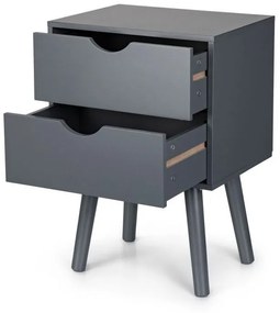 ModernHome Nočný stolík s 2 zásuvkami - sivý, FH-NS190049