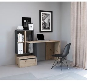 Písací stôl s policou MARLO dub artisan/antracit