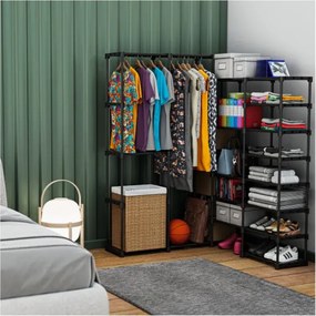 Otvorená šatníková skriňa Keeper 6.0 čierna