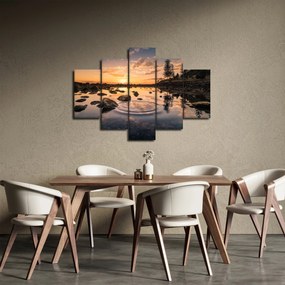 Obraz vodnej hladiny pri západe slnka (150x105 cm)