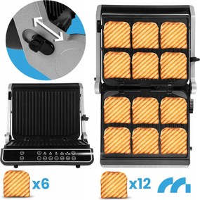 Elektrický kontaktný gril SM5000W-PRO s LED displejom – 2500 W