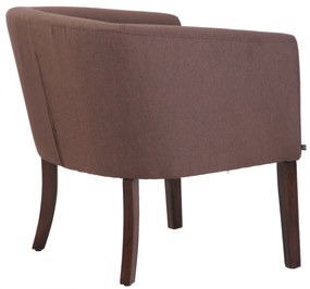 Design-Shop Kreslo Nemea - látka, drevené nohy antik tmavé - Hnedá