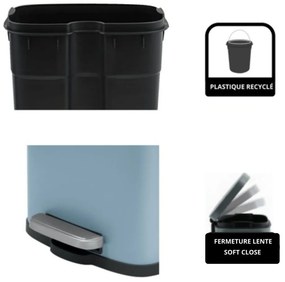 Svetlomodrý nášľapný oceľový odpadkový kôš 5 l Akira – Spirella