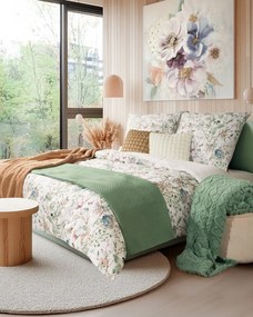 PREHOZ NA POSTEĽ LEN3 200X220 CM ZELENÝ