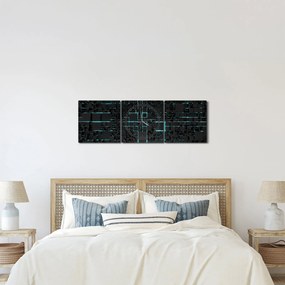 Obraz - Technologické rozhranie (s hodinami) (90x30 cm)