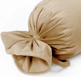 Biante Zamatový vankúš valec bonbon Velvet Prémium SVP-006 Pieskovo béžový 15x40 cm