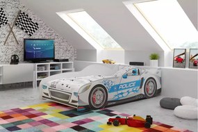 Posteľ Auto 160x80 Polícia | sivá