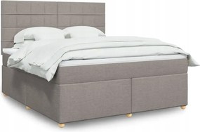 vidaXL Posteľný rám boxspring s matracom sivohned 180x200 cm látka