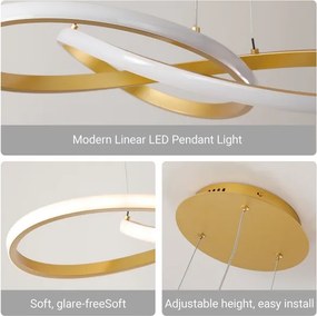 Brilagi - stmievateľný LED luster na lanku INFINITY LED/80W/230V 80x80 cm zlatý + diaľkové ovládanie