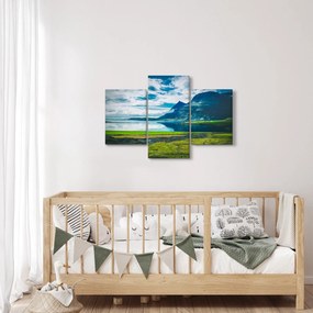 Obraz jazera s horami (90x60 cm)