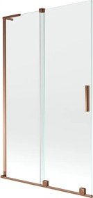 Mexen Velar L, 2-krídlová posuvná vaňová zástena 110 x 150 cm, 8mm číre sklo, ružové zlato, 896-110-003-01-60