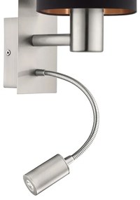 Eglo 96483 - LED Flexibilné svietidlo PASTERI 1xE27/40W+LED/3,8W čierna