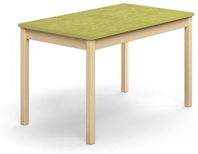Stôl DECIBEL, 1200x700x720 mm, linoleum - zelená, breza