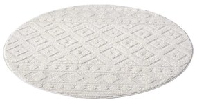 Dekorstudio Moderný okrúhly koberec LOUNGE 9999 - krémový Priemer koberca: 160cm