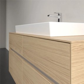 VILLEROY &amp; BOCH Collaro závesná skrinka pod umývadlo na dosku (umývadlo v strede), 4 zásuvky, s LED osvetlením, 1200 x 500 x 548 mm, Nordic Oak, C087B0VJ