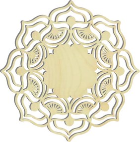 SENTOP | Mandala ruža života okrúhla drevený obraz na stenu z preglejky MIREK I 3D HODINY PR0175 HEU+
