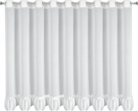 VIANOČNÁ ZÁCLONA NA KRÚŽKOCH FLAKE 350X160 CM BIELA