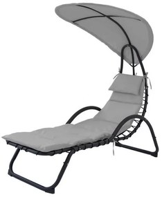 Záhradné ležadlo s okrúhlym tienidlom