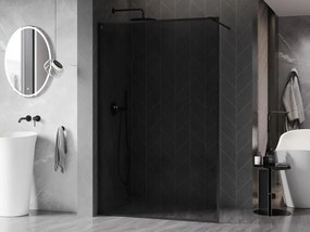 Mexen Kioto-XF, sprchová zástena s rámom 150 x 202 cm, 10mm šedé sklo, čierny profil, 800-150-104-70-40-X