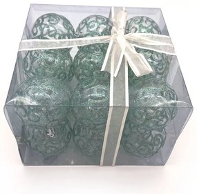 DECOLED Plastové ozdoby, d. 7 cm, 18 ks, tyrkysová