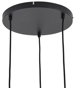 Dizajnové závesné svietidlo čierne s dúhovým sklom okrúhle 3-svetlá - Mallon