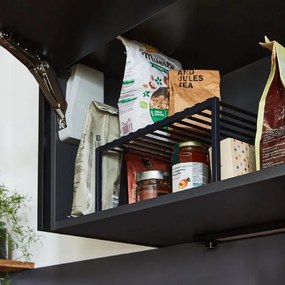 VILDE Prídavná odolná a pevná polica, čierny kov VILDE, 33x21x14