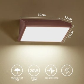 Brilagi - LED Vonkajšie nástenné svietidlo TRIANGLE LED/20W/230V hnedé IP65